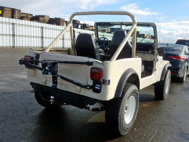 1JCUM87AXFT093036 - 1985 JEEP JEEP CJ7 TAN photo 4