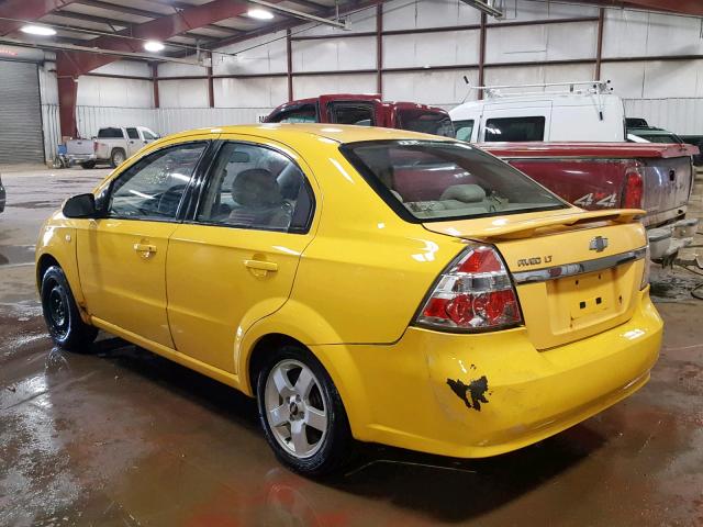 KL1TG56637B073550 - 2007 CHEVROLET AVEO LT YELLOW photo 3