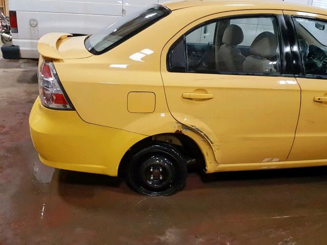 KL1TG56637B073550 - 2007 CHEVROLET AVEO LT YELLOW photo 9