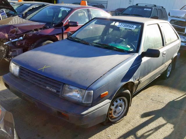 KMHLD11J5KU262294 - 1989 HYUNDAI EXCEL L BLUE photo 2