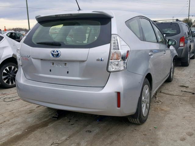 JTDZN3EU1E3309083 - 2014 TOYOTA PRIUS V SILVER photo 4