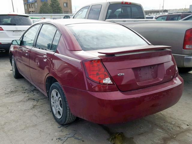 1G8AJ52F24Z127490 - 2004 SATURN ION LEVEL BURGUNDY photo 3
