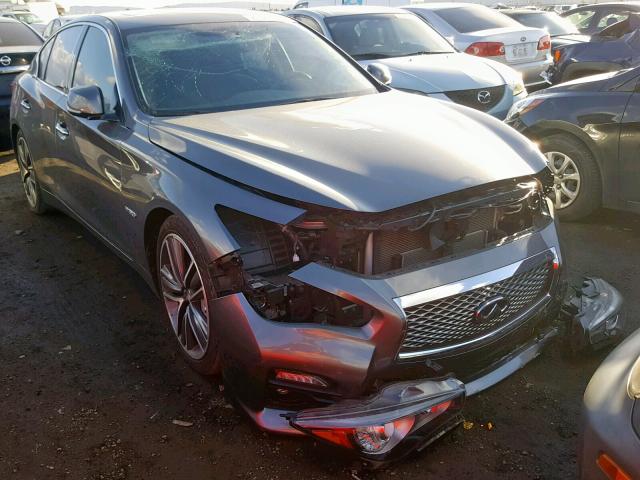 JN1AV7AP8EM691551 - 2014 INFINITI Q50 HYBRID GRAY photo 1