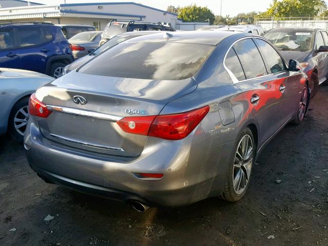 JN1AV7AP8EM691551 - 2014 INFINITI Q50 HYBRID GRAY photo 4