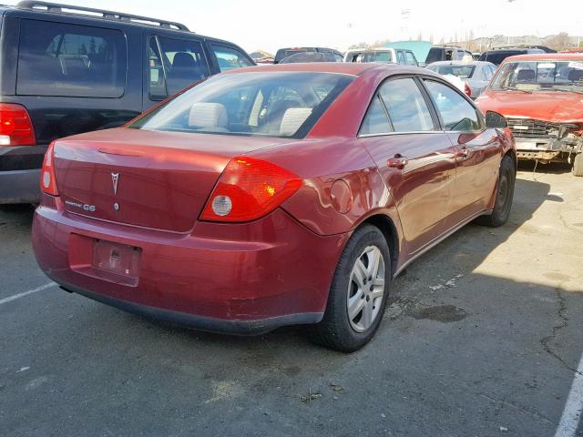 1G2ZF57B484268570 - 2008 PONTIAC G6 VALUE L RED photo 4