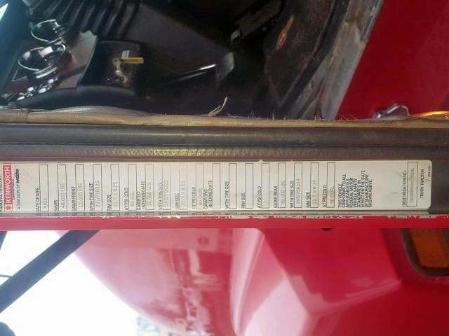 1XKADB9X84J052131 - 2004 KENWORTH CONSTRUCTI RED photo 10