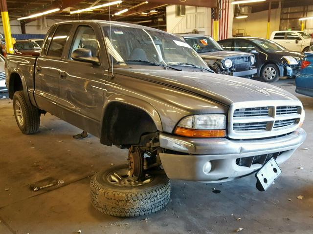 1D7HG48N84S609049 - 2004 DODGE DAKOTA QUA GRAY photo 1