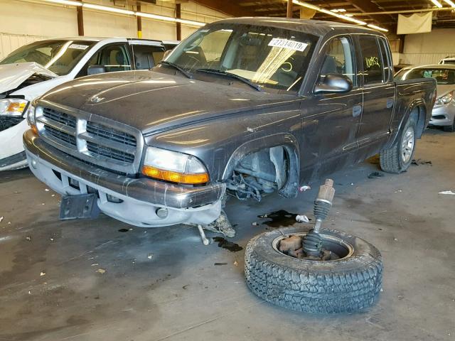 1D7HG48N84S609049 - 2004 DODGE DAKOTA QUA GRAY photo 2