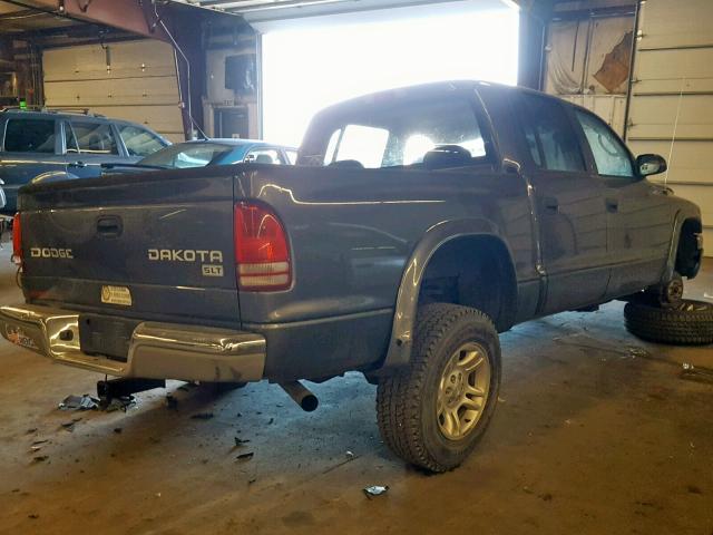 1D7HG48N84S609049 - 2004 DODGE DAKOTA QUA GRAY photo 4