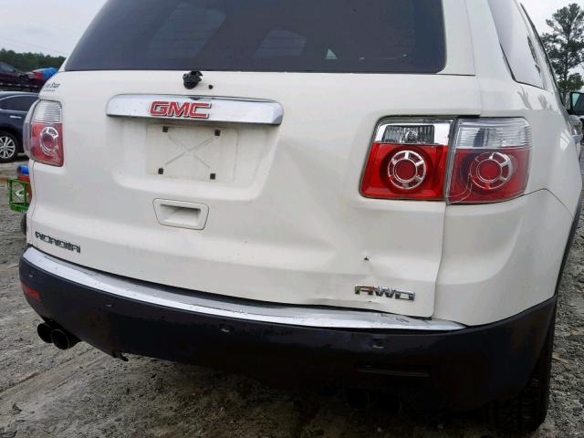 1GKEV13717J163495 - 2007 GMC ACADIA SLE WHITE photo 9