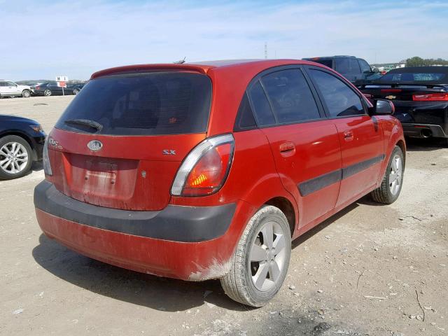 KNADE243096586676 - 2009 KIA RIO 5 SX RED photo 4