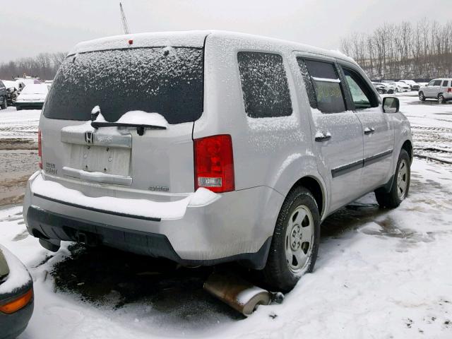 5FNYF4H20AB020119 - 2010 HONDA PILOT LX SILVER photo 4