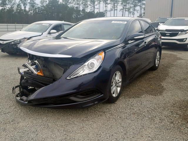 5NPEB4AC5EH908499 - 2014 HYUNDAI SONATA GLS BLUE photo 2