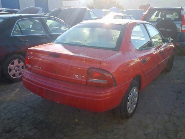 1B3ES47C1WD698385 - 1998 DODGE NEON HIGHL RED photo 4