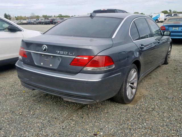 WBAHN83517DT76524 - 2007 BMW 750 GRAY photo 4