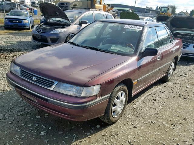 4S3BC6323N6622225 - 1992 SUBARU LEGACY L A BURGUNDY photo 2