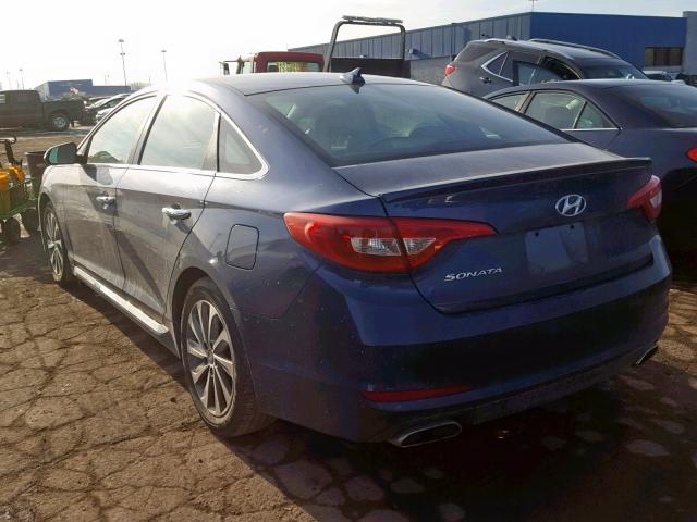 5NPE34AF9FH044095 - 2015 HYUNDAI SONATA SPO BLUE photo 3