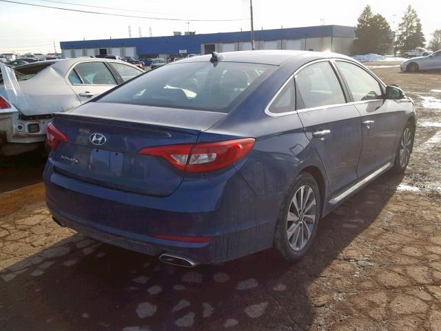 5NPE34AF9FH044095 - 2015 HYUNDAI SONATA SPO BLUE photo 4