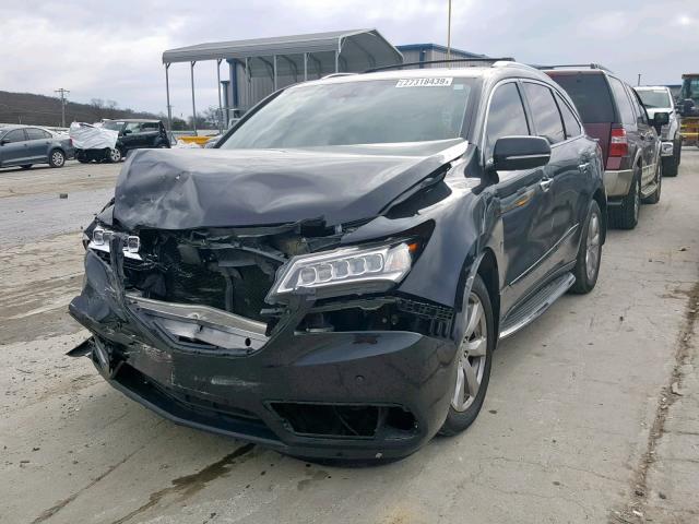 5FRYD4H8XEB013774 - 2014 ACURA MDX ADVANC BLACK photo 2