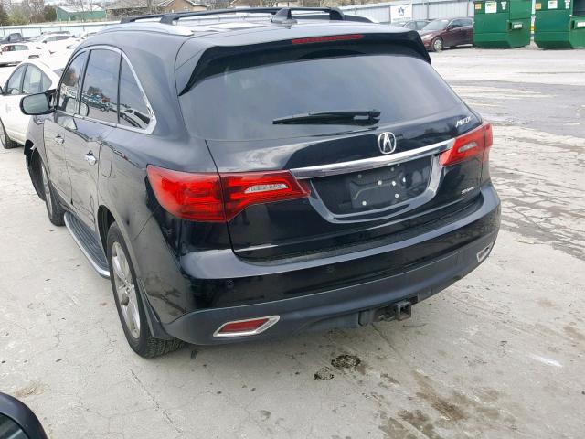 5FRYD4H8XEB013774 - 2014 ACURA MDX ADVANC BLACK photo 3