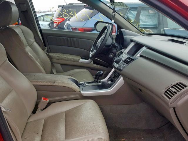 5J8TB18587A016059 - 2007 ACURA RDX TECHNO RED photo 5