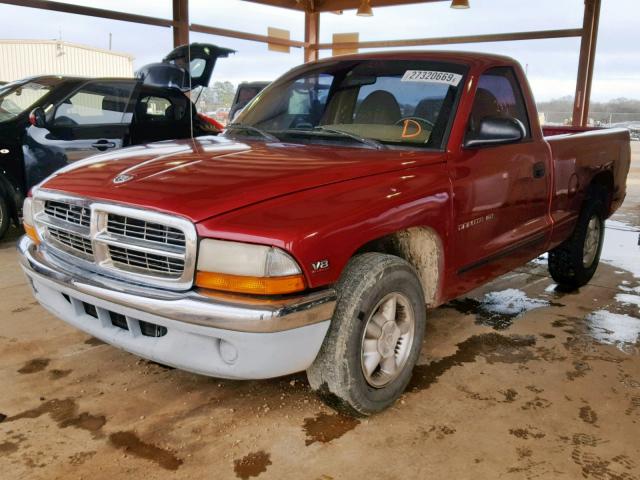 1B7FL26Y6WS599560 - 1998 DODGE DAKOTA MAROON photo 2