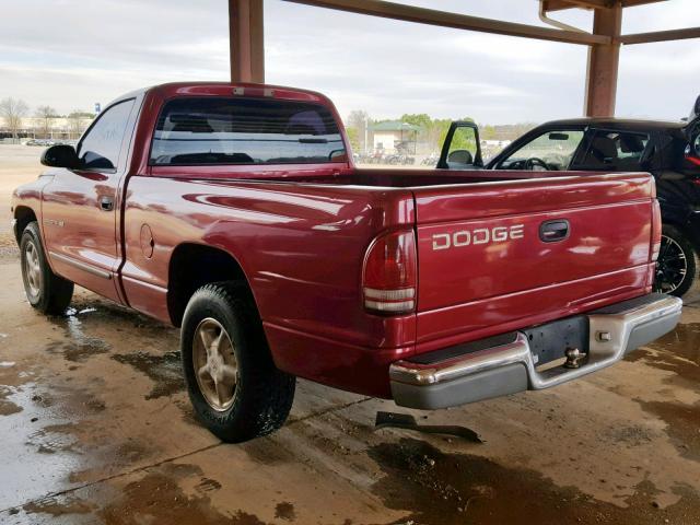 1B7FL26Y6WS599560 - 1998 DODGE DAKOTA MAROON photo 3