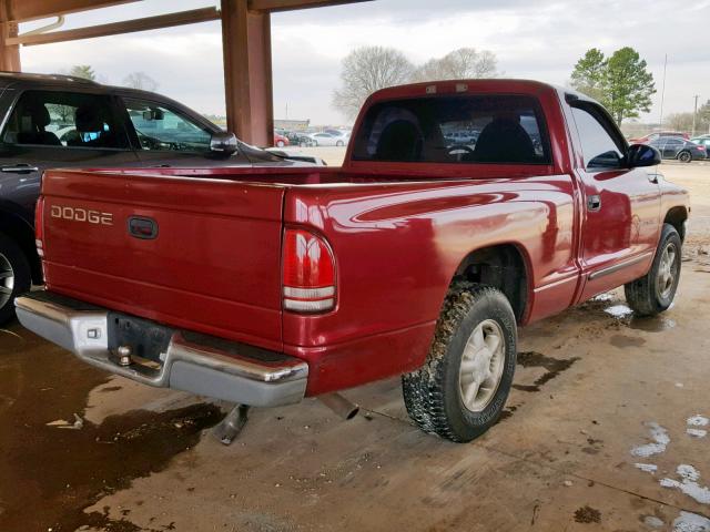 1B7FL26Y6WS599560 - 1998 DODGE DAKOTA MAROON photo 4