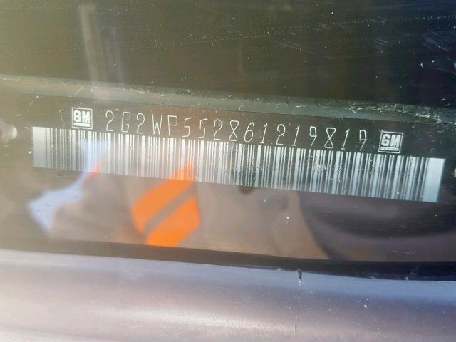 2G2WP552861219819 - 2006 PONTIAC GRAND PRIX 白色 照片 10