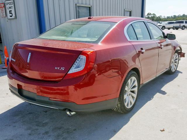 1LNHL9DK9DG612667 - 2013 LINCOLN MKS RED photo 4