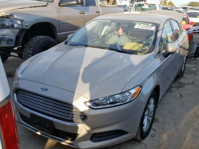 3FA6P0G76GR106591 - 2016 FORD FUSION S GOLD photo 2