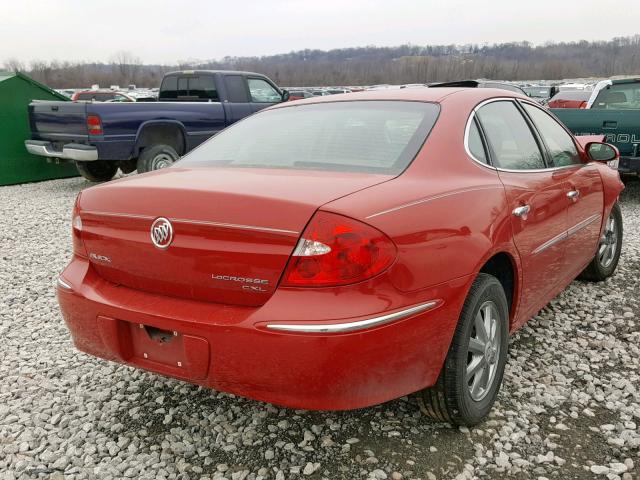 2G4WD582381220438 - 2008 BUICK LACROSSE C RED photo 4