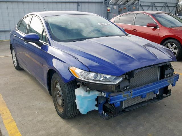 1FA6P0G74E5350952 - 2014 FORD FUSION S BLUE photo 1