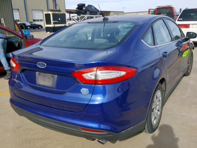 1FA6P0G74E5350952 - 2014 FORD FUSION S BLUE photo 4