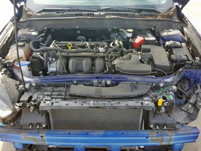 1FA6P0G74E5350952 - 2014 FORD FUSION S BLUE photo 7