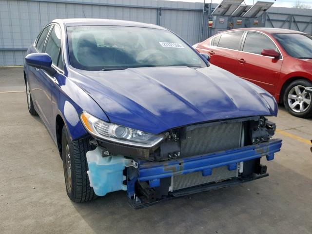 1FA6P0G74E5350952 - 2014 FORD FUSION S BLUE photo 9