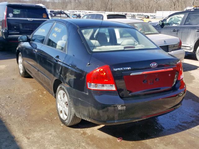 KNAFE121885501320 - 2008 KIA SPECTRA EX BLACK photo 3