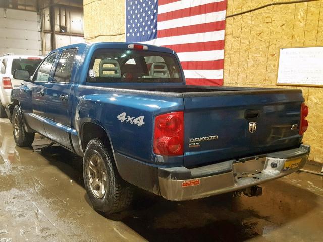 1D7HW48N55S365669 - 2005 DODGE DAKOTA QUA BLUE photo 3