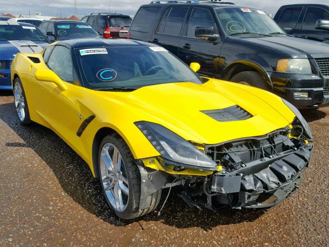 1G1YF2D79K5112735 - 2019 CHEVROLET CORVETTE S YELLOW photo 1