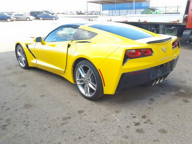 1G1YF2D79K5112735 - 2019 CHEVROLET CORVETTE S YELLOW photo 3