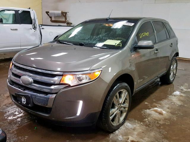 2FMDK3JC9DBA63443 - 2013 FORD EDGE SEL GRAY photo 2