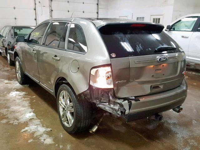 2FMDK3JC9DBA63443 - 2013 FORD EDGE SEL GRAY photo 3