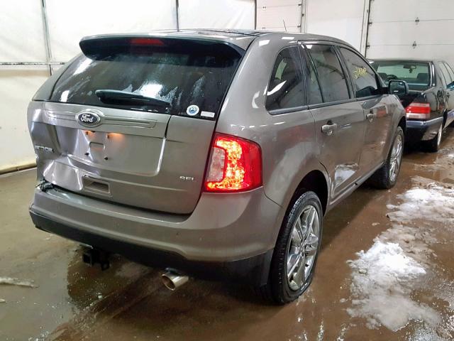 2FMDK3JC9DBA63443 - 2013 FORD EDGE SEL GRAY photo 4