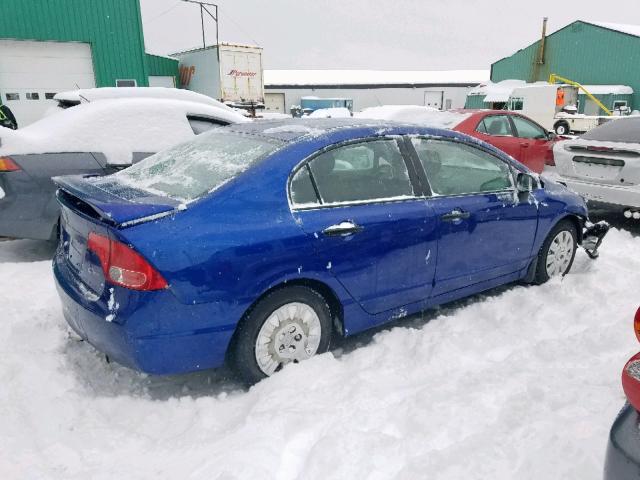 2HGFA15327H008088 - 2007 HONDA CIVIC DX BLUE photo 4