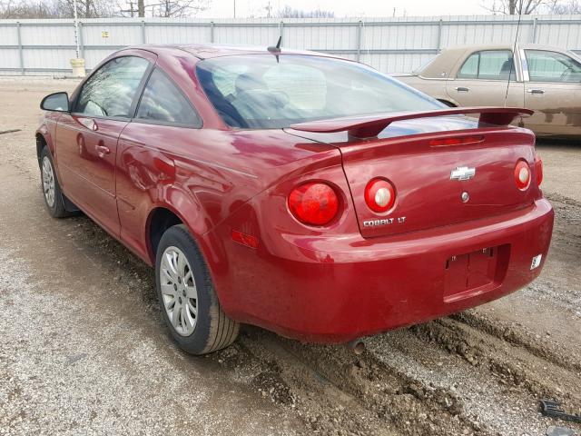 1G1AT18H297132945 - 2009 CHEVROLET COBALT LT RED photo 3