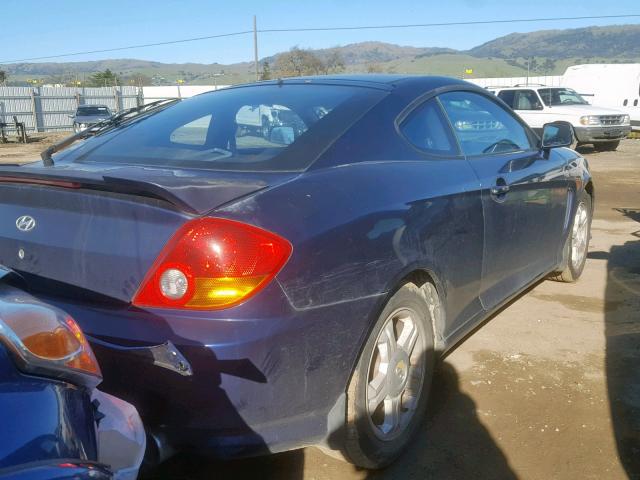 KMHHM65D23U068900 - 2003 HYUNDAI TIBURON BLUE photo 4