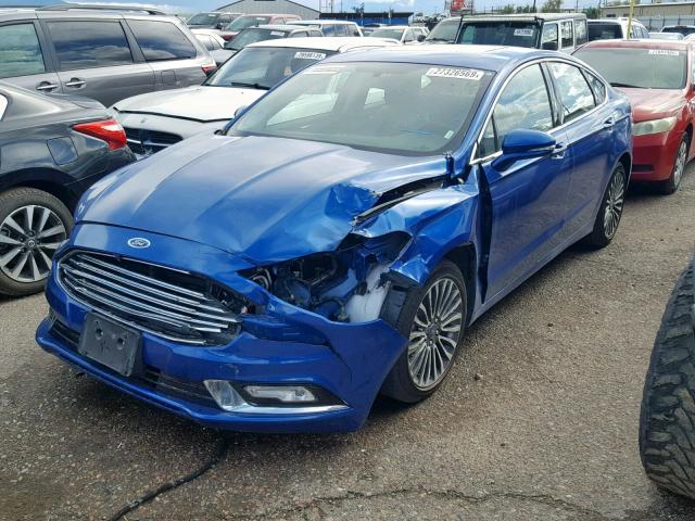 3FA6P0D91JR168834 - 2018 FORD FUSION TIT BLUE photo 2