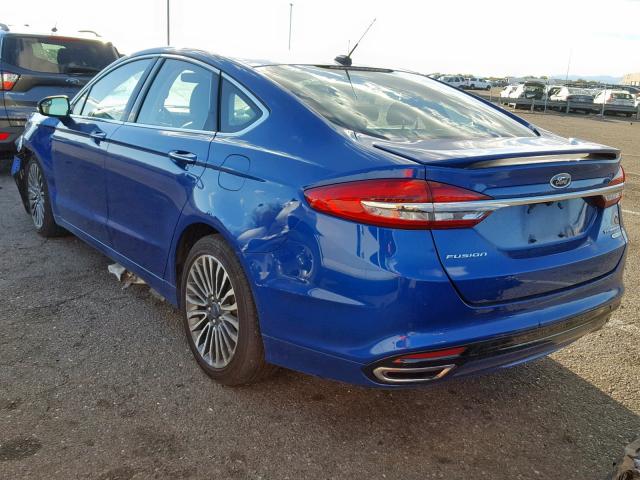 3FA6P0D91JR168834 - 2018 FORD FUSION TIT BLUE photo 3