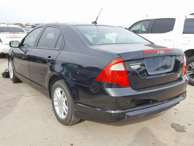 3FAHP0GA1CR414413 - 2012 FORD FUSION S BLACK photo 3