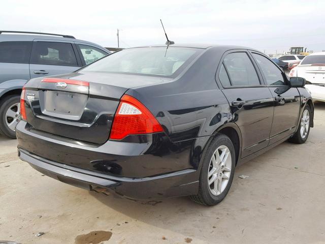 3FAHP0GA1CR414413 - 2012 FORD FUSION S BLACK photo 4